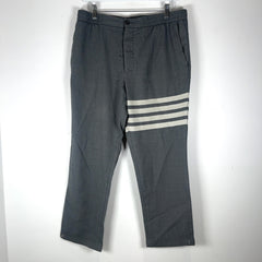 Thom Browne Woostered Woven Wool 4-Bar Pants