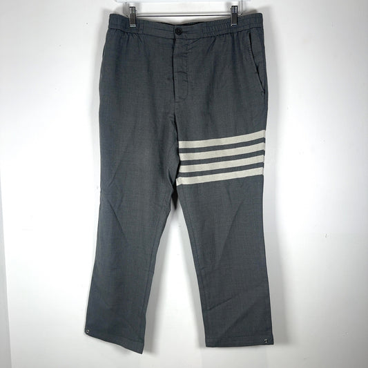 Thom Browne Woostered Woven Wool 4-Bar Pants