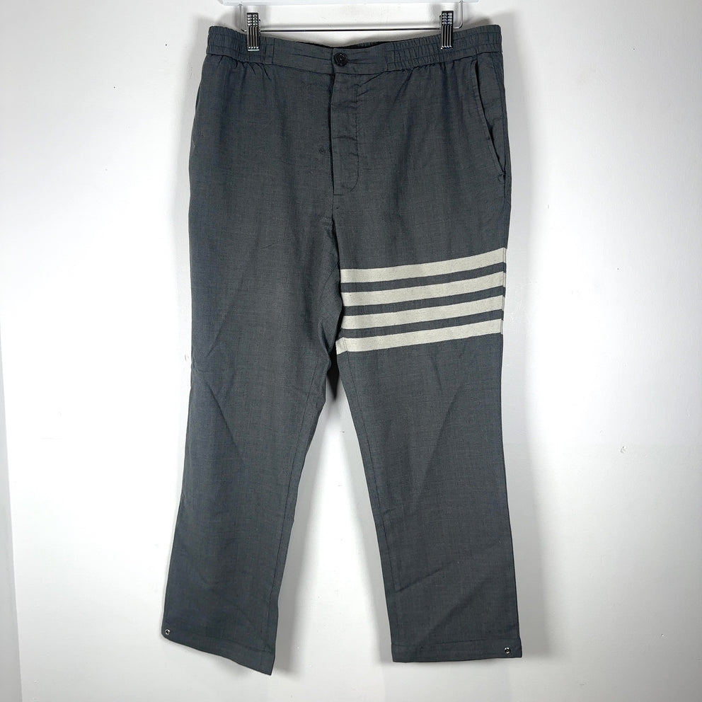 Thom Browne Woostered Woven Wool 4-Bar Pants