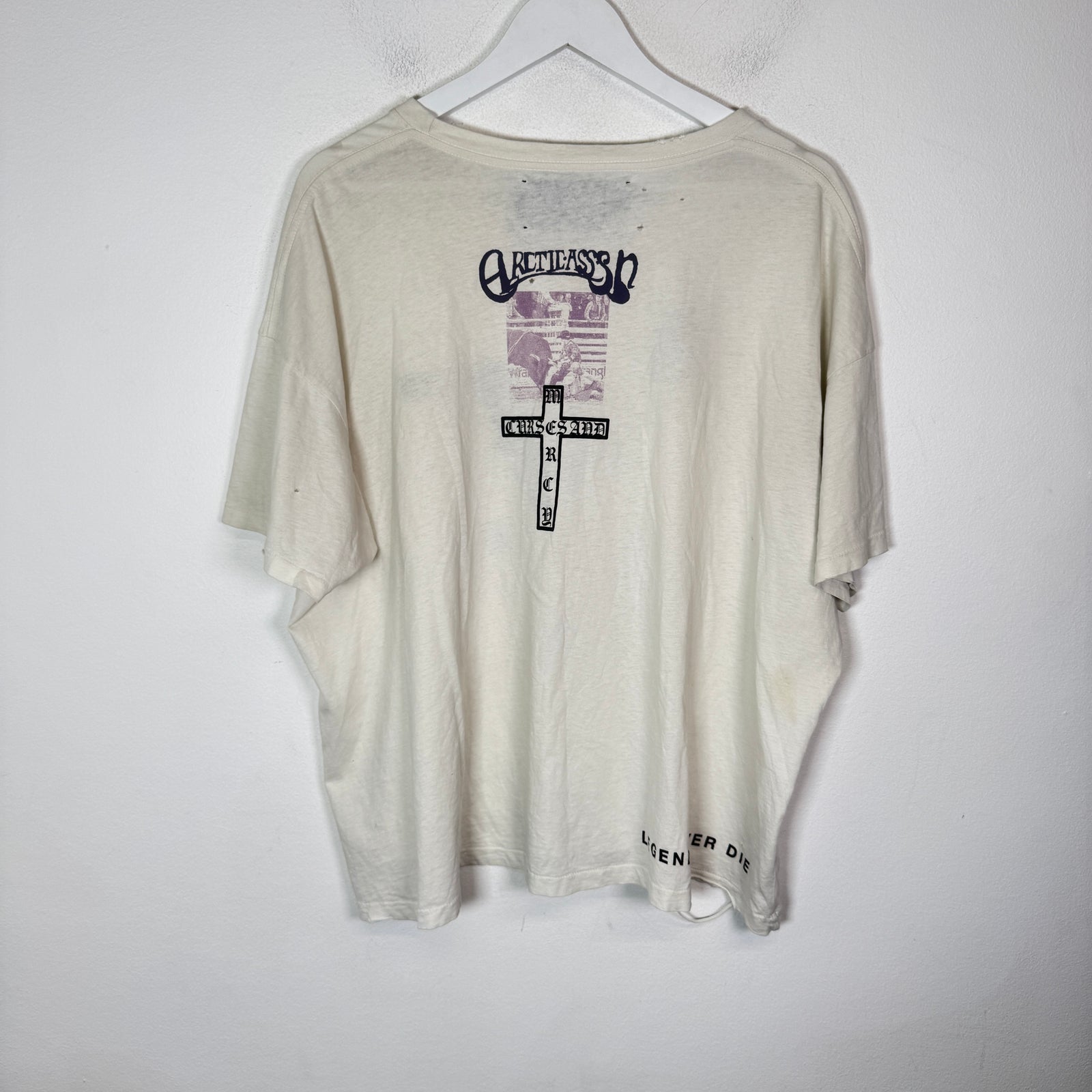 Paly White 'American Legends' Distressed T-Shirt Size L