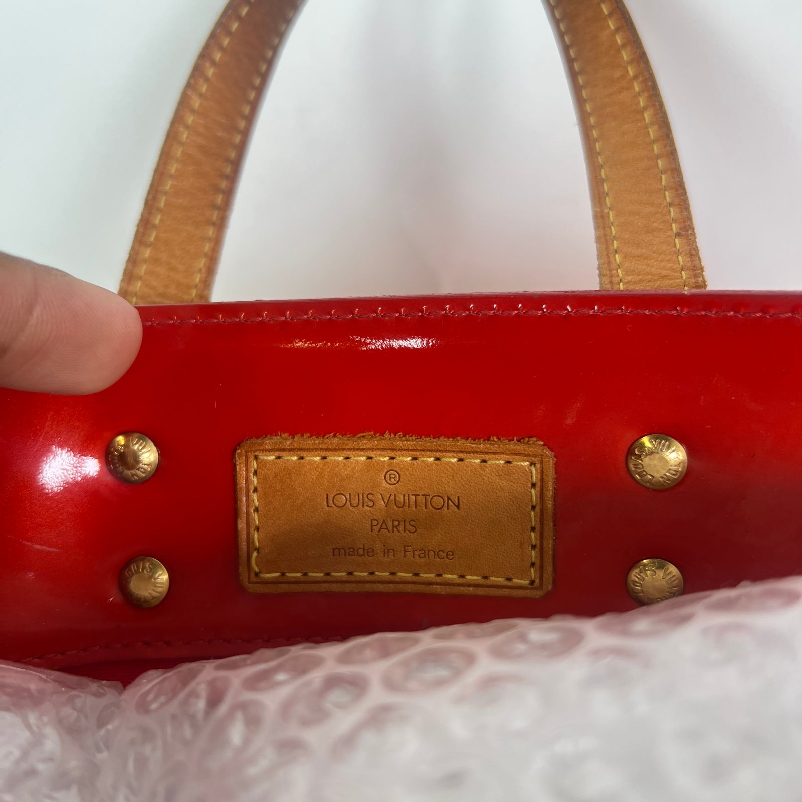Louis Vuitton Red Monogram Vernis Reade PM Handbag