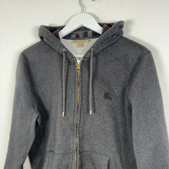 Burberry Check Charcoal Zip Up Hoodie