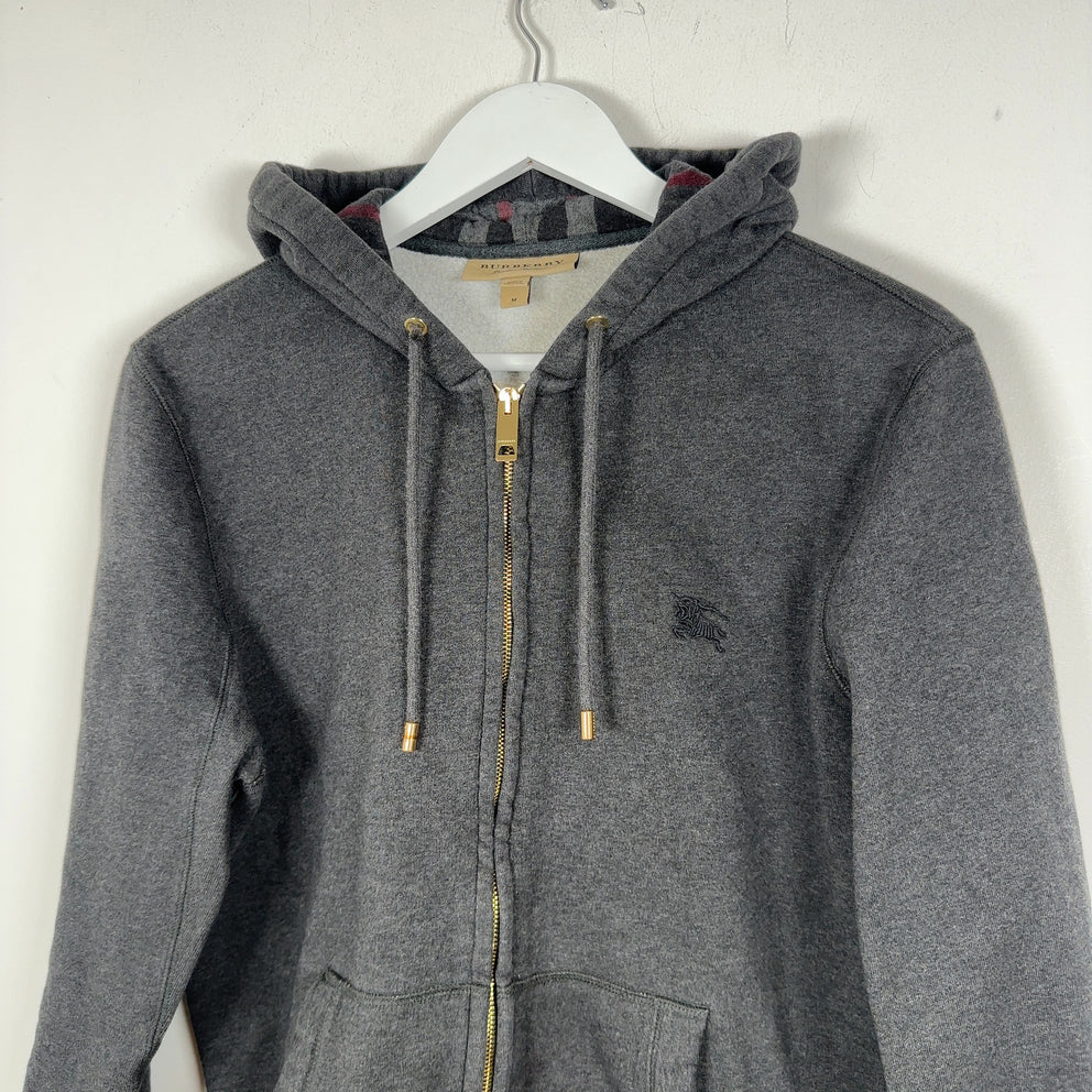 Burberry Check Charcoal Zip Up Hoodie