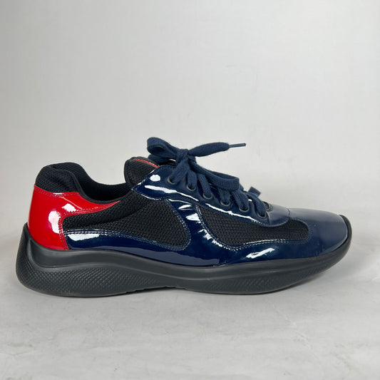 Prada Blue/Red Patent Leather America Cups Size 10