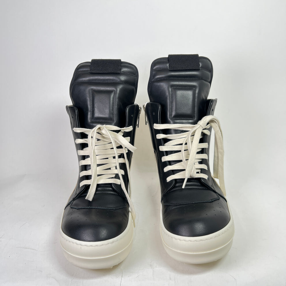 Rick Owens Black/Milk Geobasket Sneakers