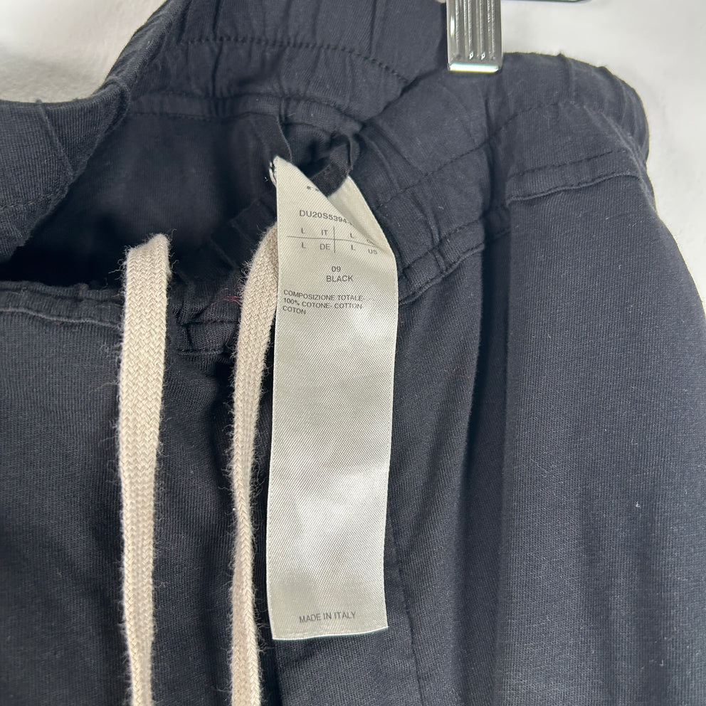 Rick Owens Prisoner Black Jogger Sweatpants Size L