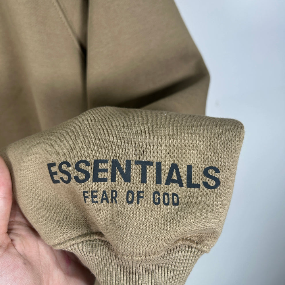 Essentials Brown Logo Hoodie Size M
