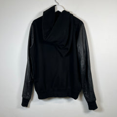 Rick Owens Black Leather Mountain Hoodie