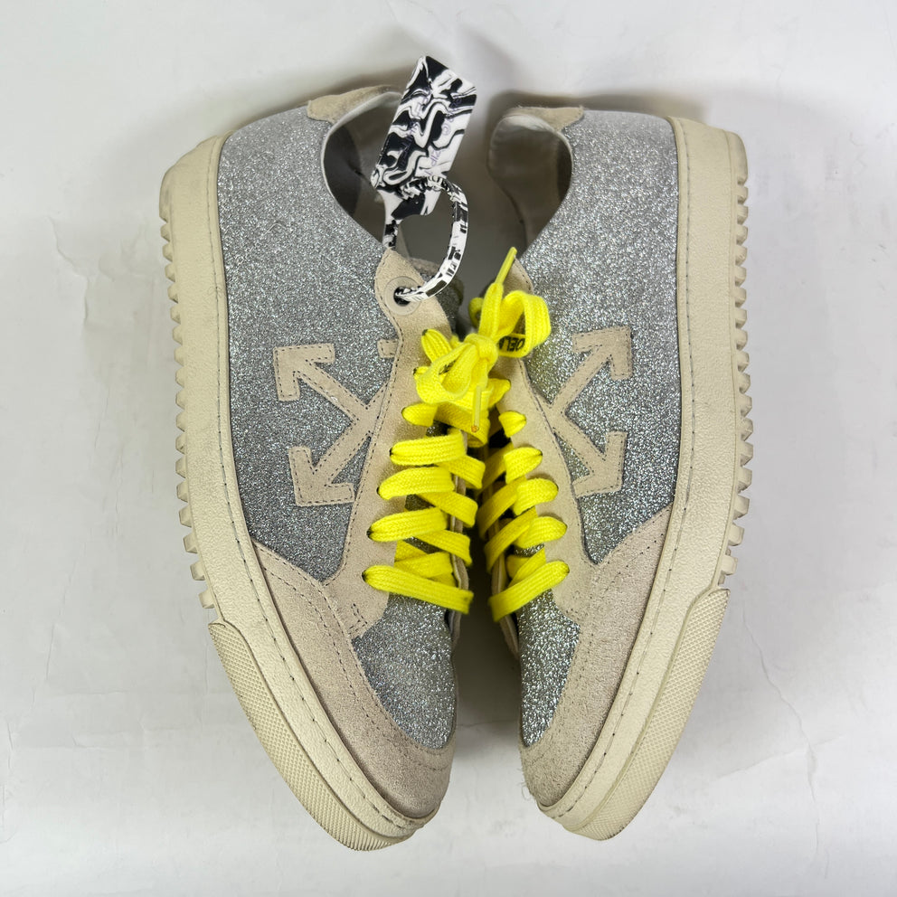 Off-White Silver Glitter Arrow 2.0 Low-Top Sneaker Size 44