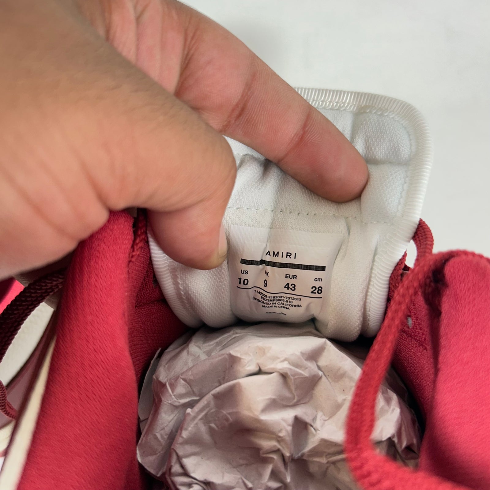 Amiri Burgundy Skel Low-Top Sneaker Size 43