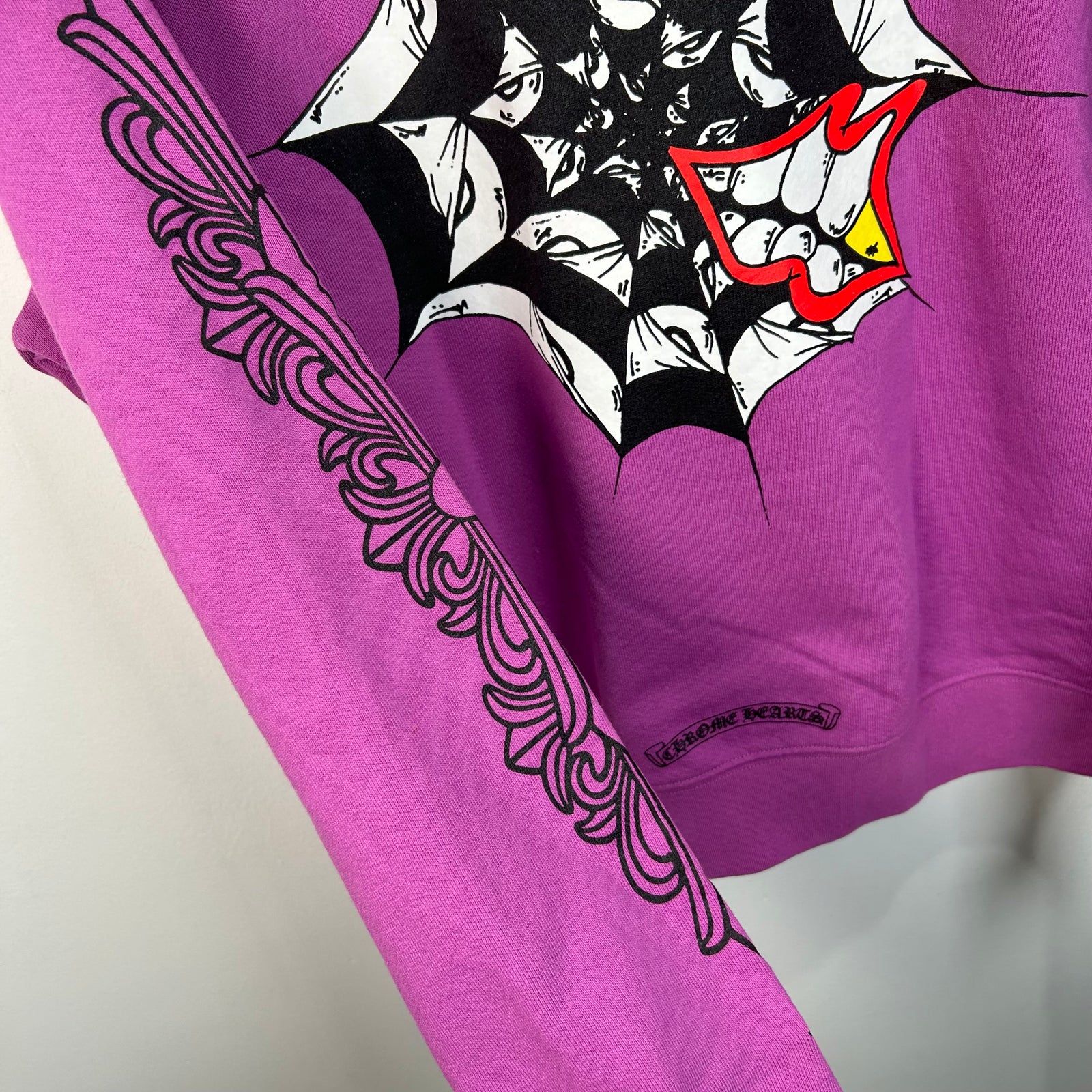 Chrome Hearts Matty Boys 99 Eyes Web Purple Crewneck Size XL
