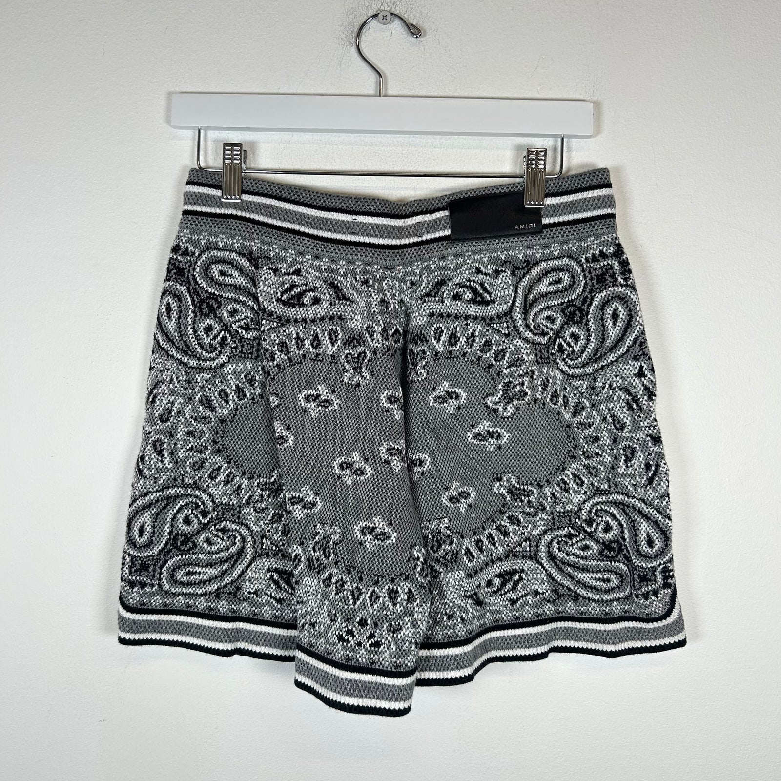 Amiri Grey MA Paisley Shorts Size S