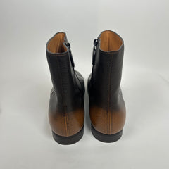 Gucci Brown Leather Gradient Ankle Boot Size GG 11