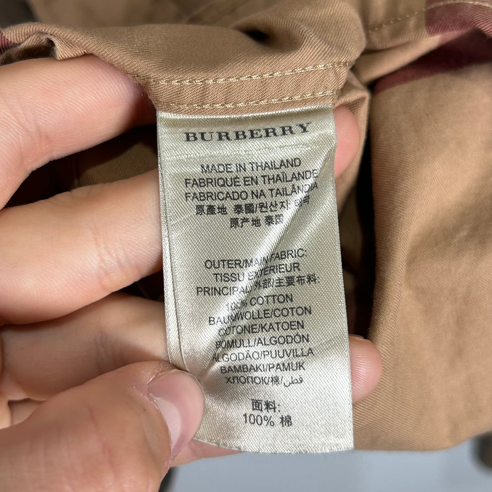 Burberry Brown Plaid Button-Up Shirt Size L