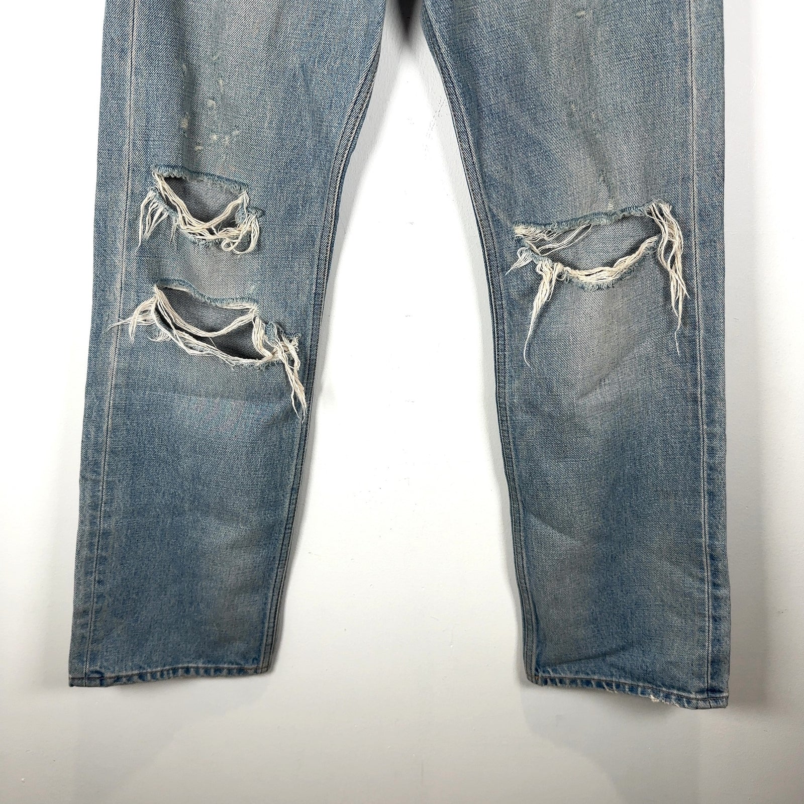 Celine Blue Kurt Destroyed Light-Wash Denim Jeans