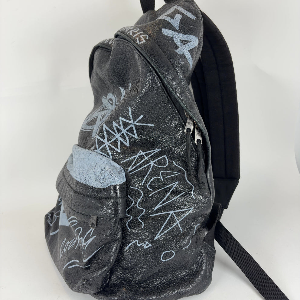 Balenciaga Graffiti Leather Explorer Backpack