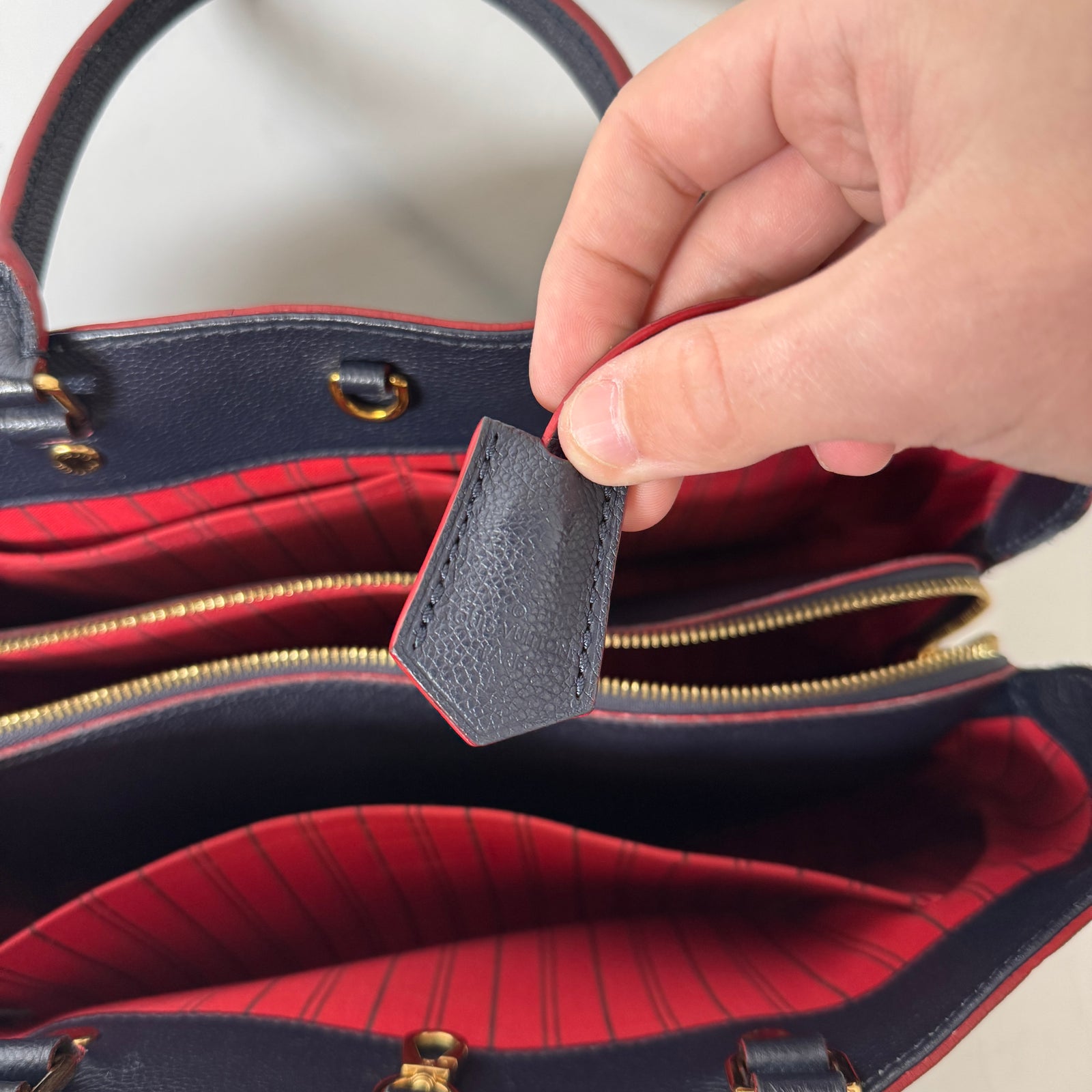 Louis Vuitton Navy Montaigne GM Monogram Empreinte