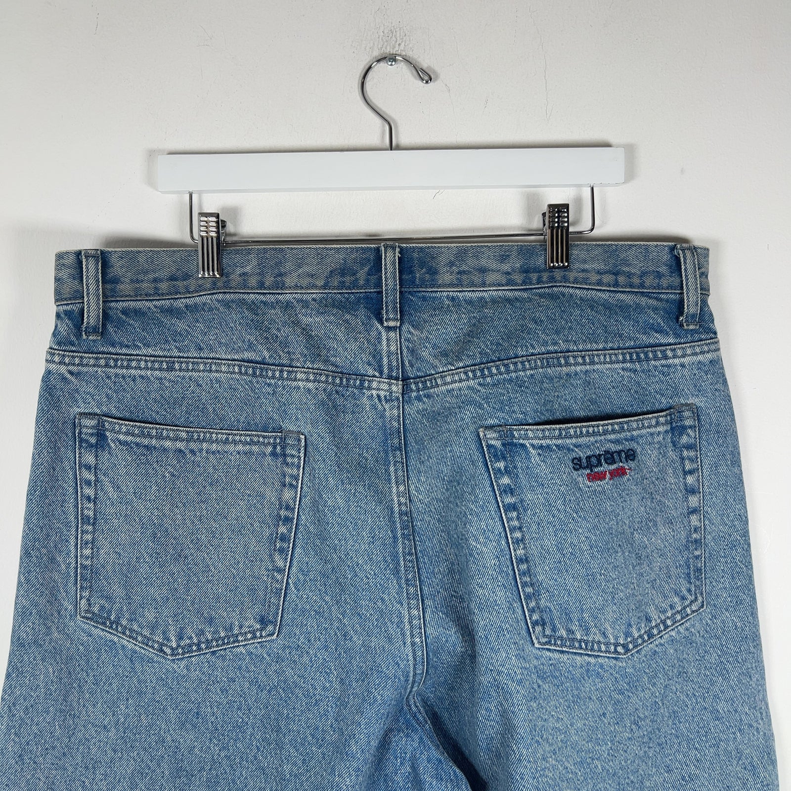 Supreme Embroidered 'New York' Denim Shorts