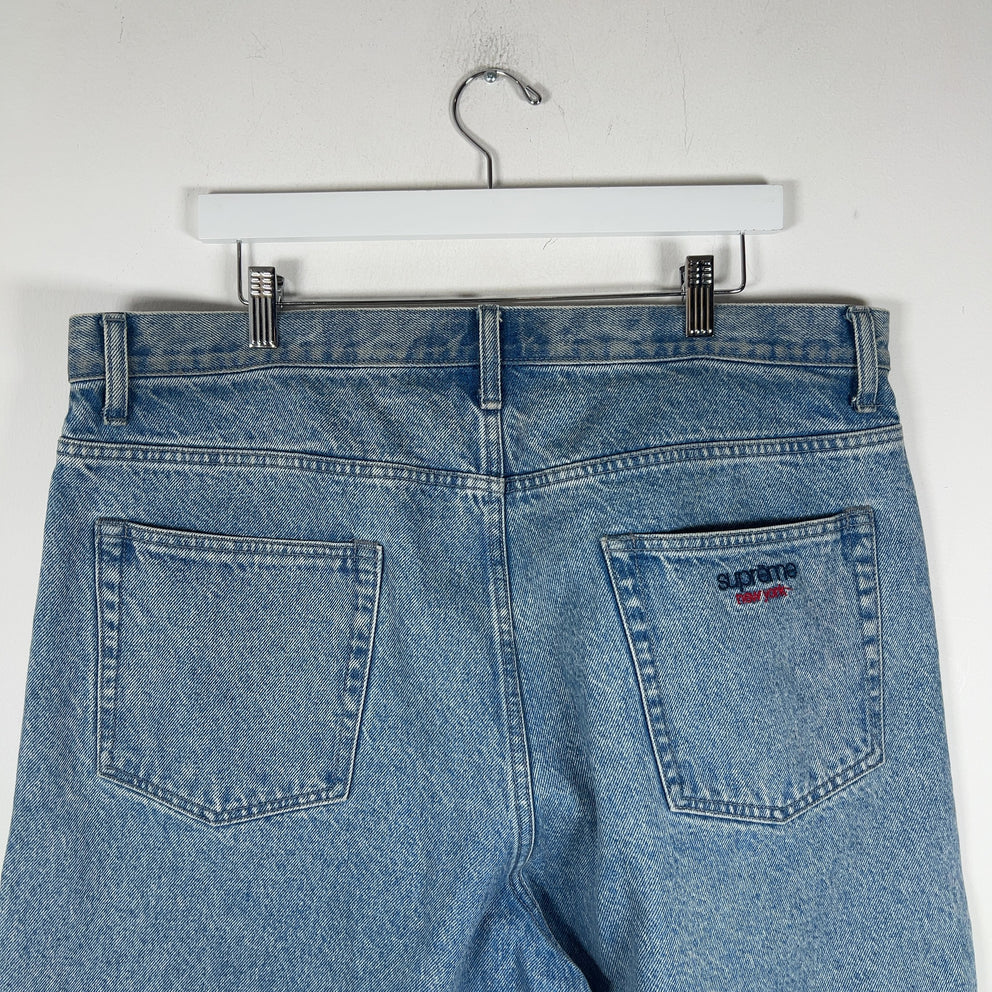 Supreme Embroidered 'New York' Denim Shorts