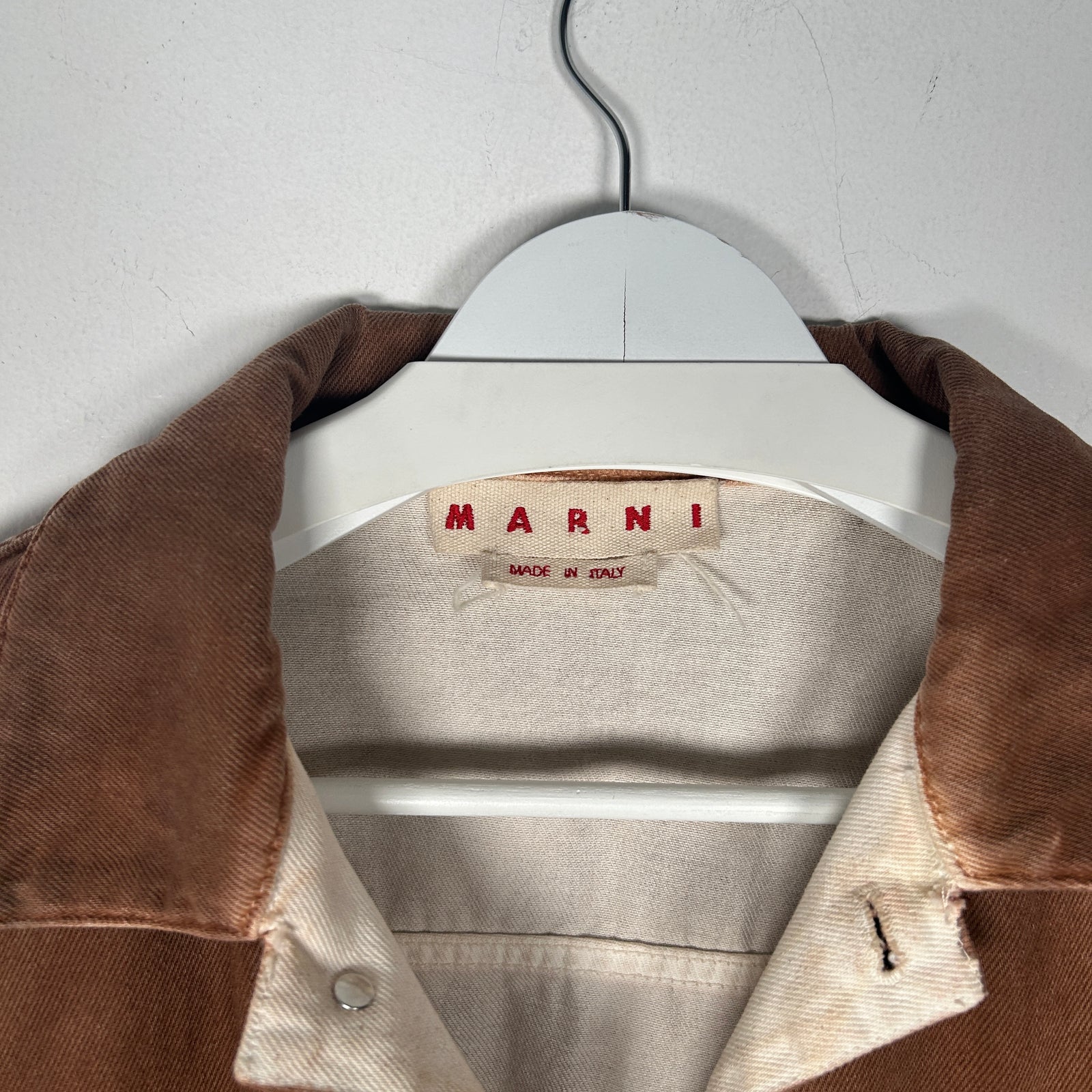 Marni Brown Washed Denim Jacket Size L