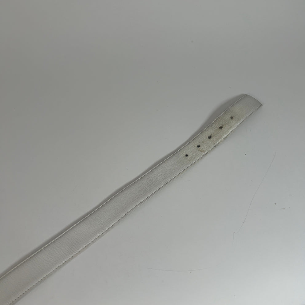 Chrome Hearts White 'Oval Cross' Belt Size 32