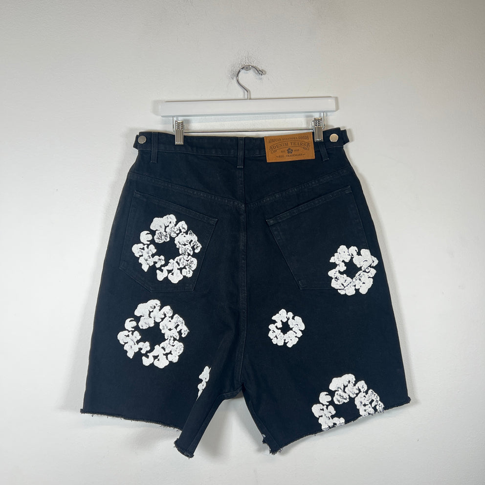 Denim Tears Black Wreath Denim Shorts Size M