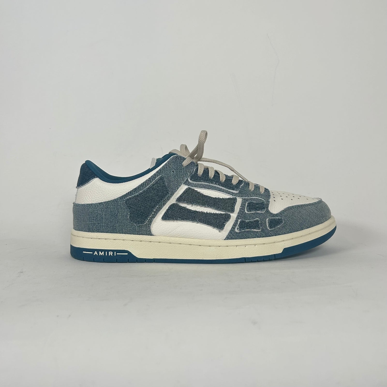 Amiri Vintage Denim Skeleton Low Top Sneaker Size 45