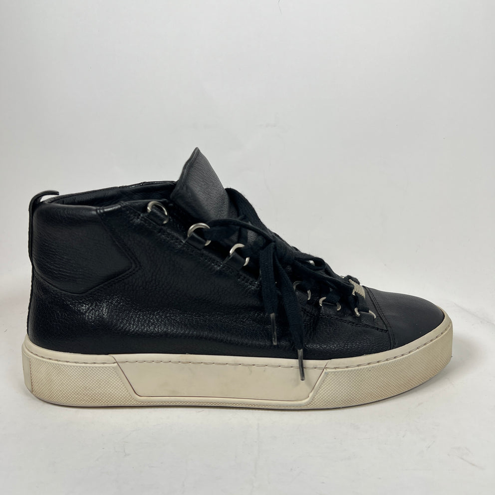 Balenciaga Black Lambskin Arena Sneaker Size 42