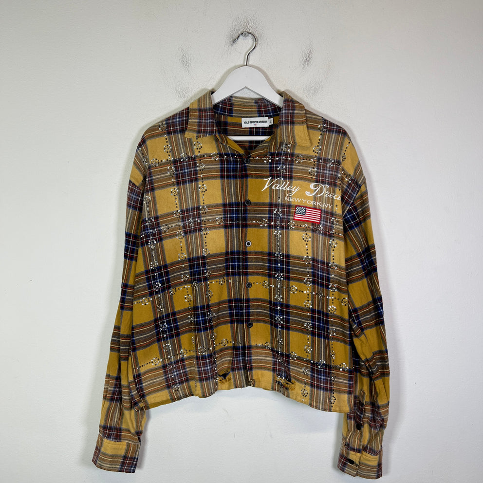 Vale Chocolate 'Valley Dreams' Rhinestone Flannel Shirt