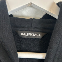 Balenciaga Black Sponsor Logo Hoodie Size L
