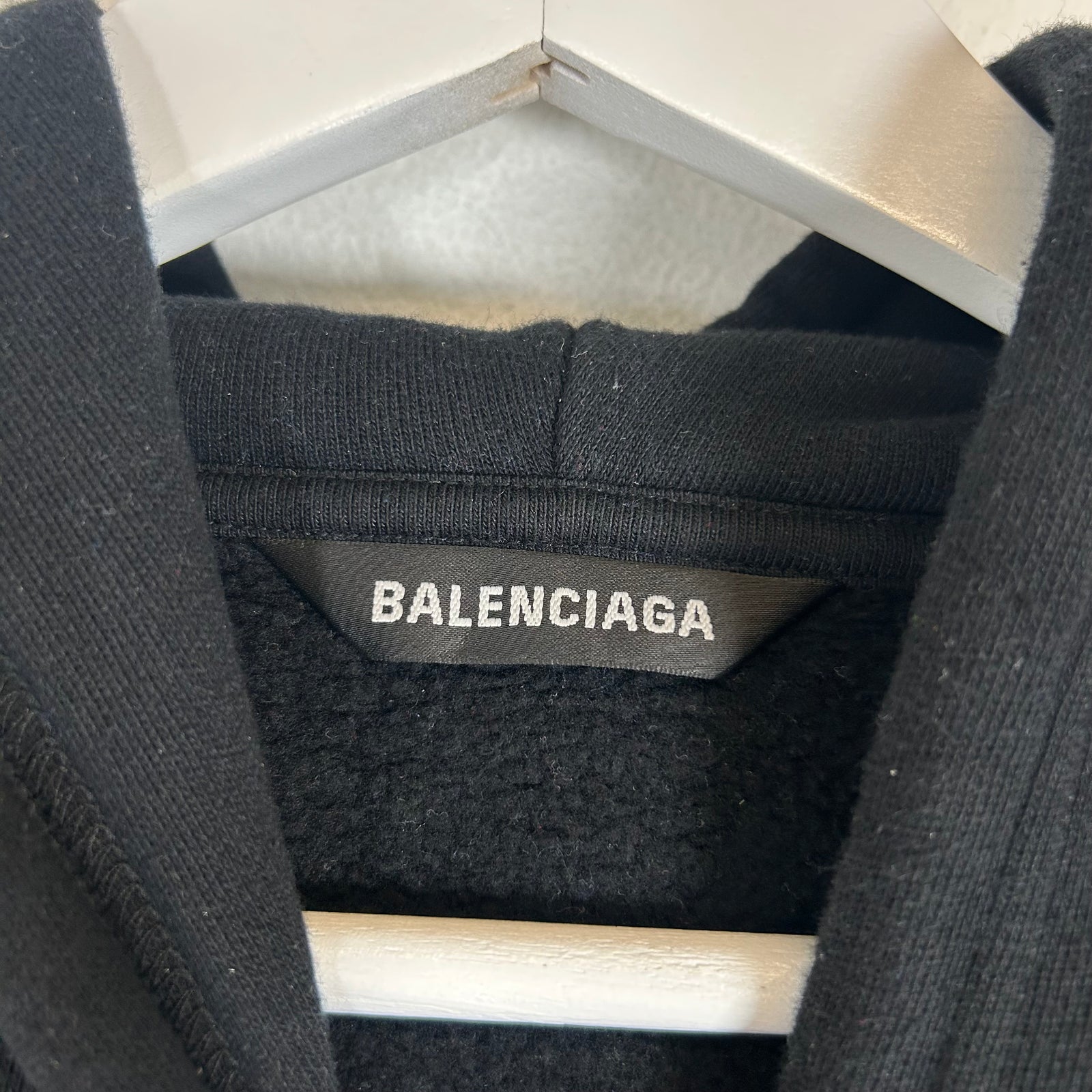 Balenciaga Black Sponsor Logo Hoodie Size L