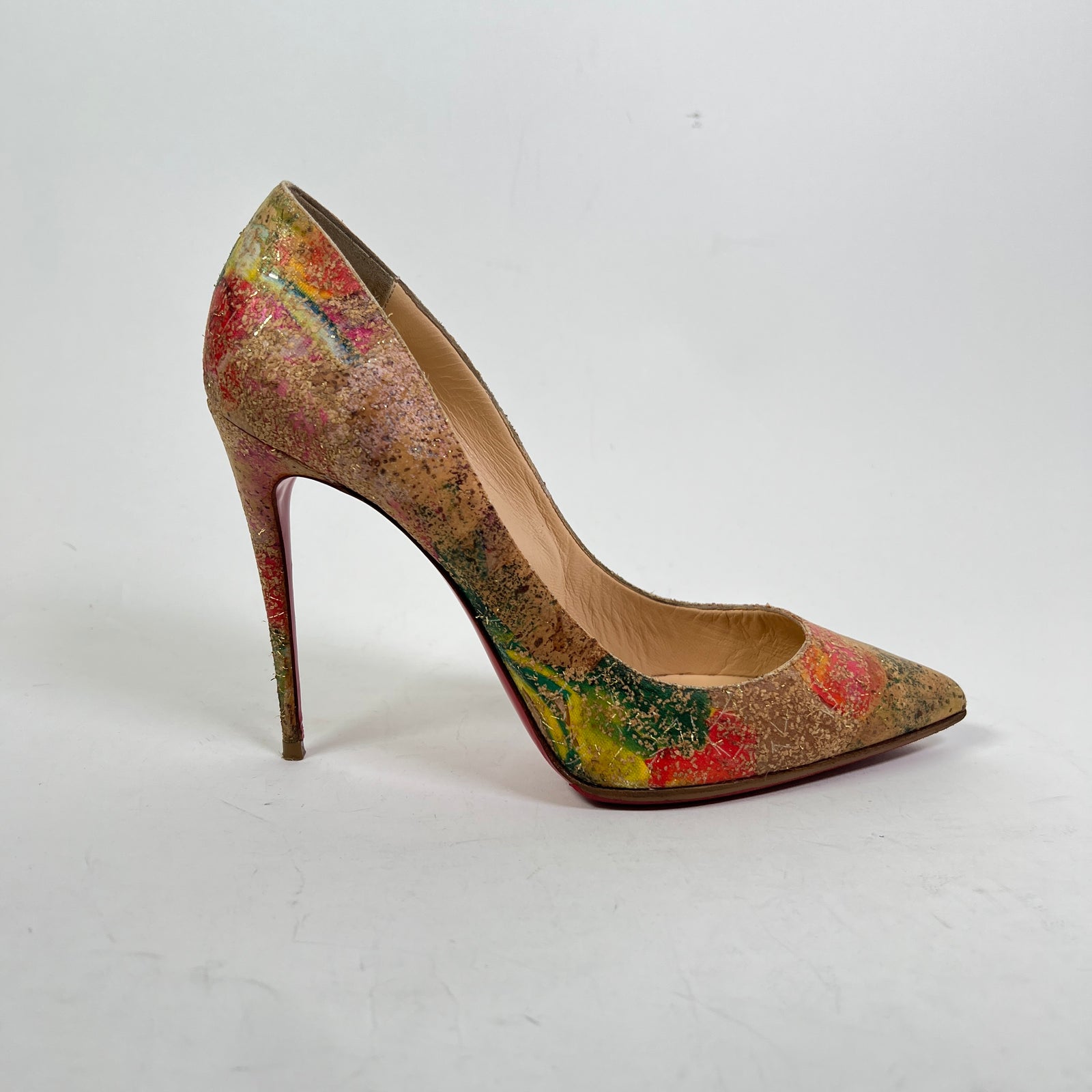 Christian Louboutin Blooming Cork Pigalle Follies 100 Heels