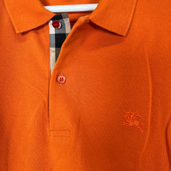 Burberry Orange Check Polo Shirt