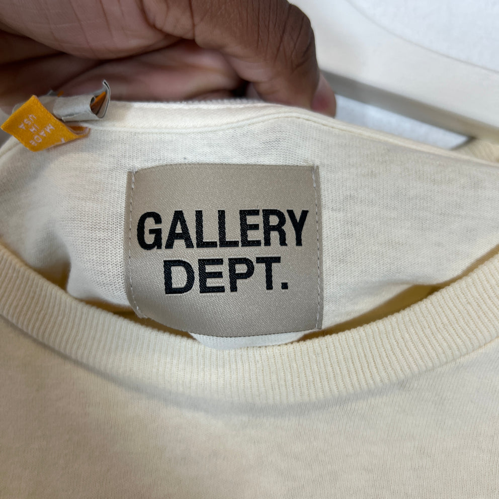 Gallery Dept Cream/Orange French Logo T-Shirt Size XL
