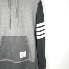Thom Browne Grey Color Block 4-Bar Hoodie