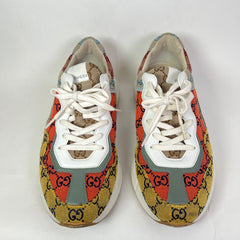 Gucci Multi Orange GG Rhyton Sneaker Size GG 10.5