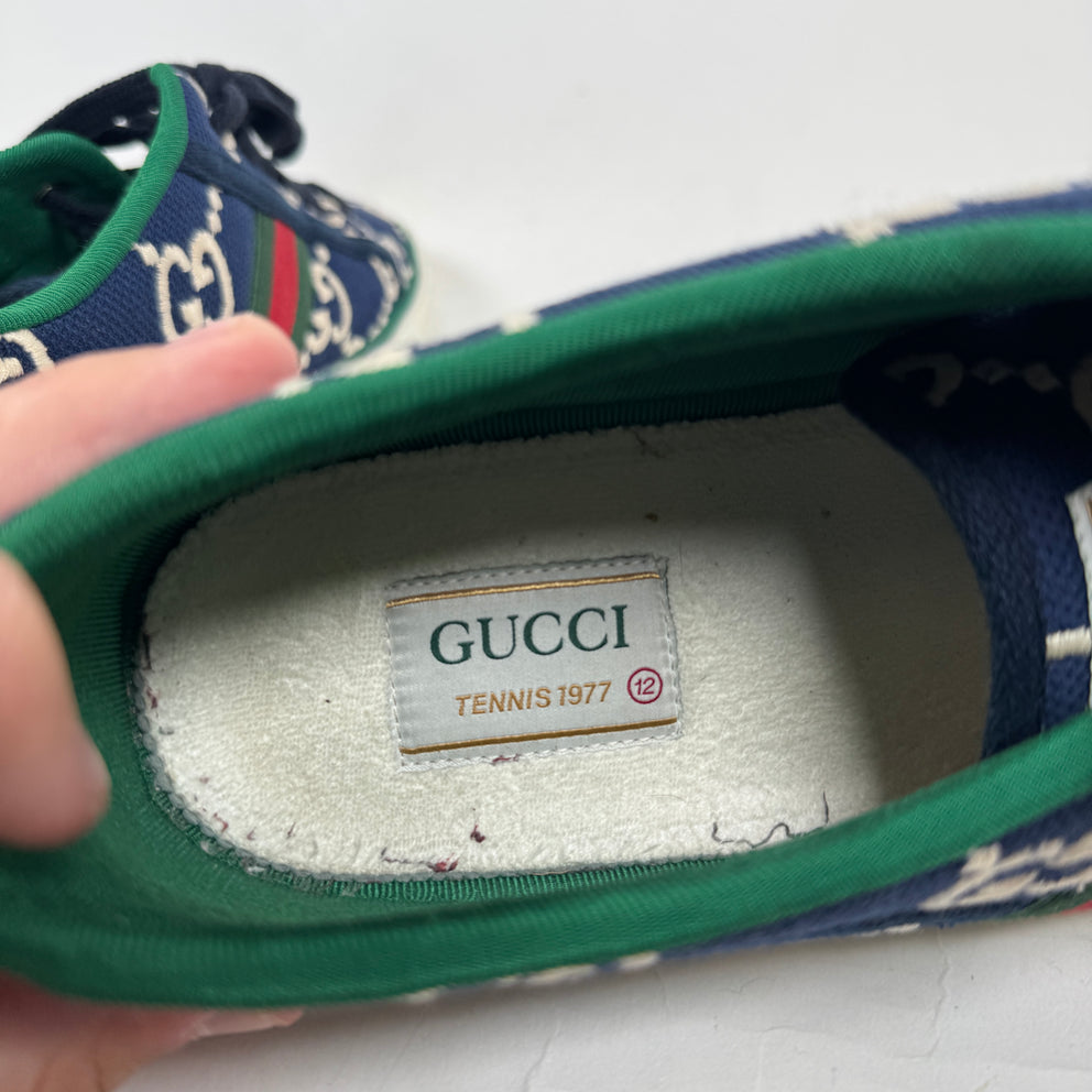 Gucci Ink Blue Tennis 1977 Sneaker Size GG 12