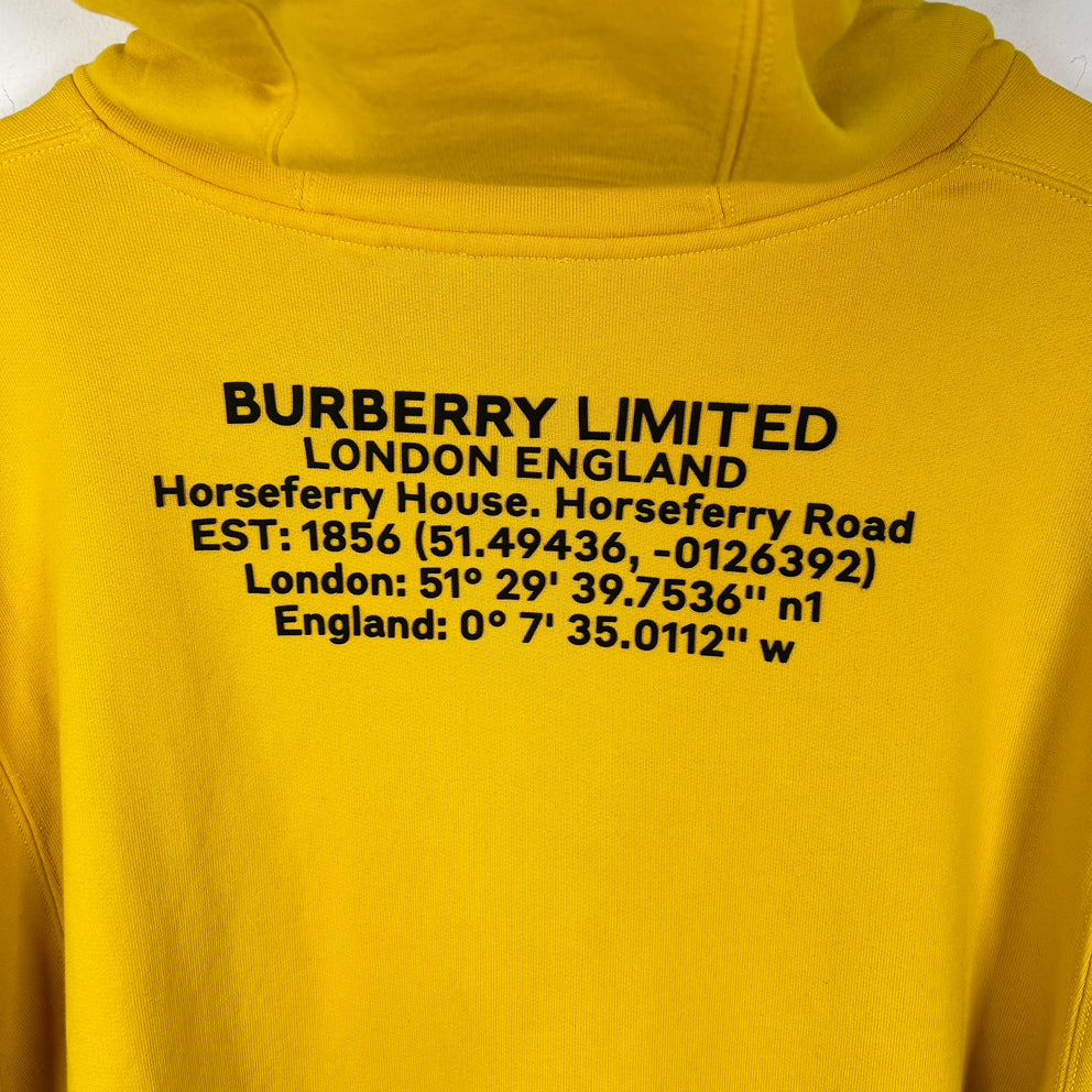 Burberry Yellow 'Location' Hoodie Size XL