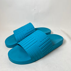 Bottega Veneta Light Blue Amalfi Rubber Slides Size 44