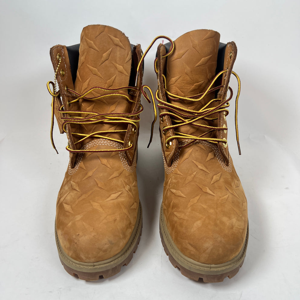 Supreme x Timberland Wheat Diamond Plate 6" Premium Waterproof Boots Size 8.5