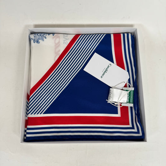 Casablanca Blue/Red Silk Scarf