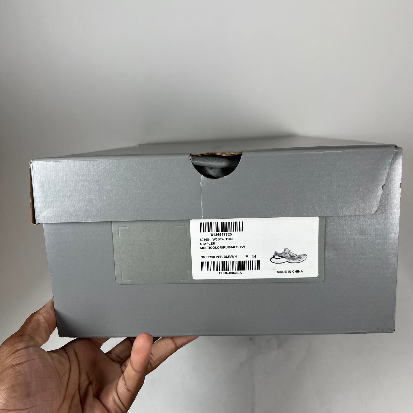 Balenciaga Grey/Silver Stapler Runner Size 44