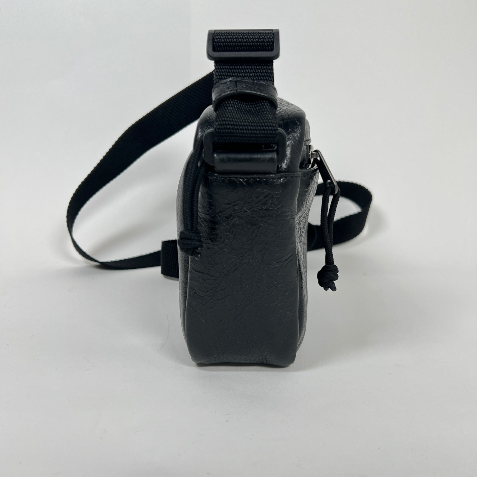 Balenciaga Black Leather Small Logo Crossbody Bag