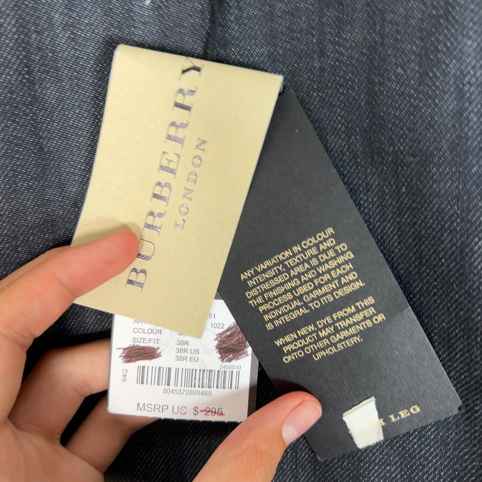 Burberry Dark Washed Wide Slim Leg Denim Jeans