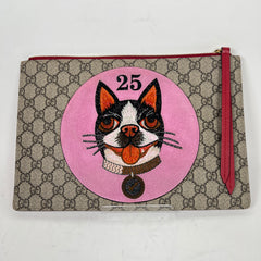 Gucci GG Supreme Monogram Bosco Wristlet Clutch
