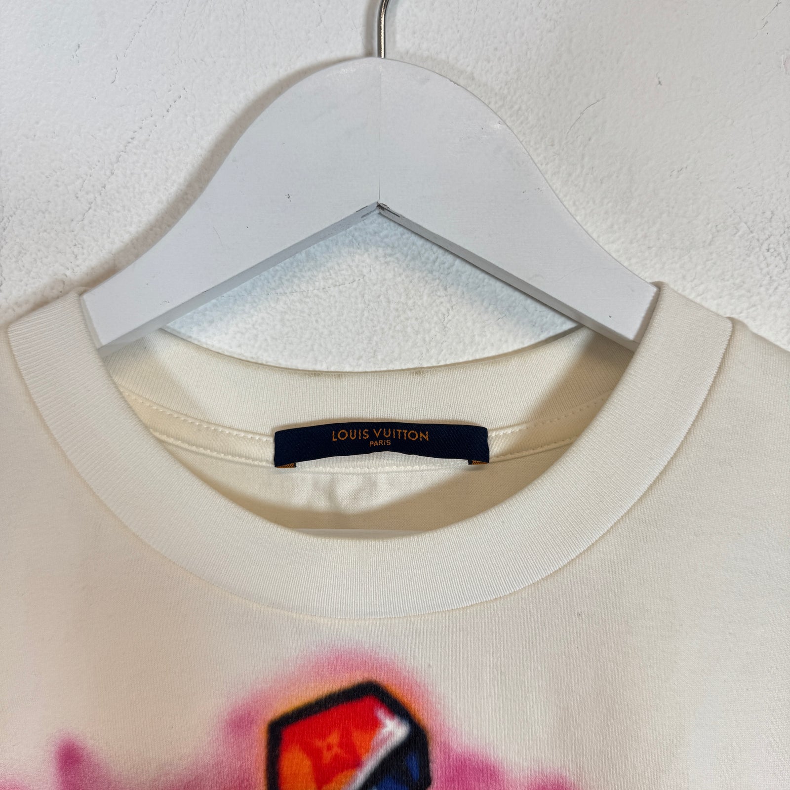 Louis Vuitton x Virgil Abloh White Graffiti Logo T-Shirt Size M