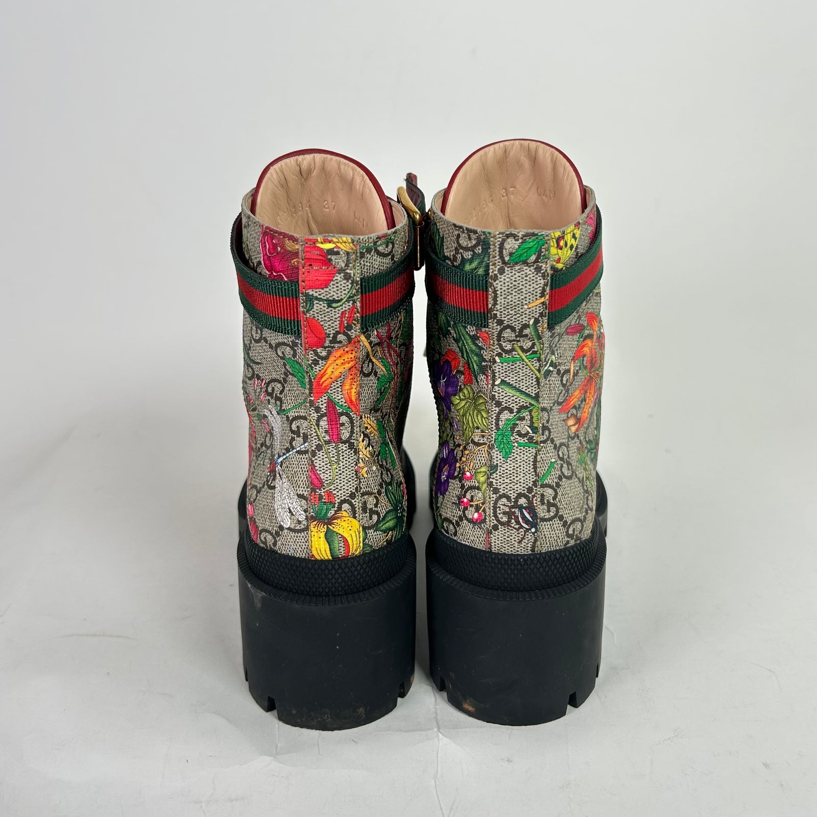 Gucci GG Monogram Flora Ankle Boots