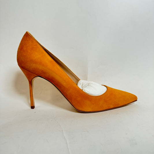 Manolo Blahnik Yellow Suede Pumps Size 38