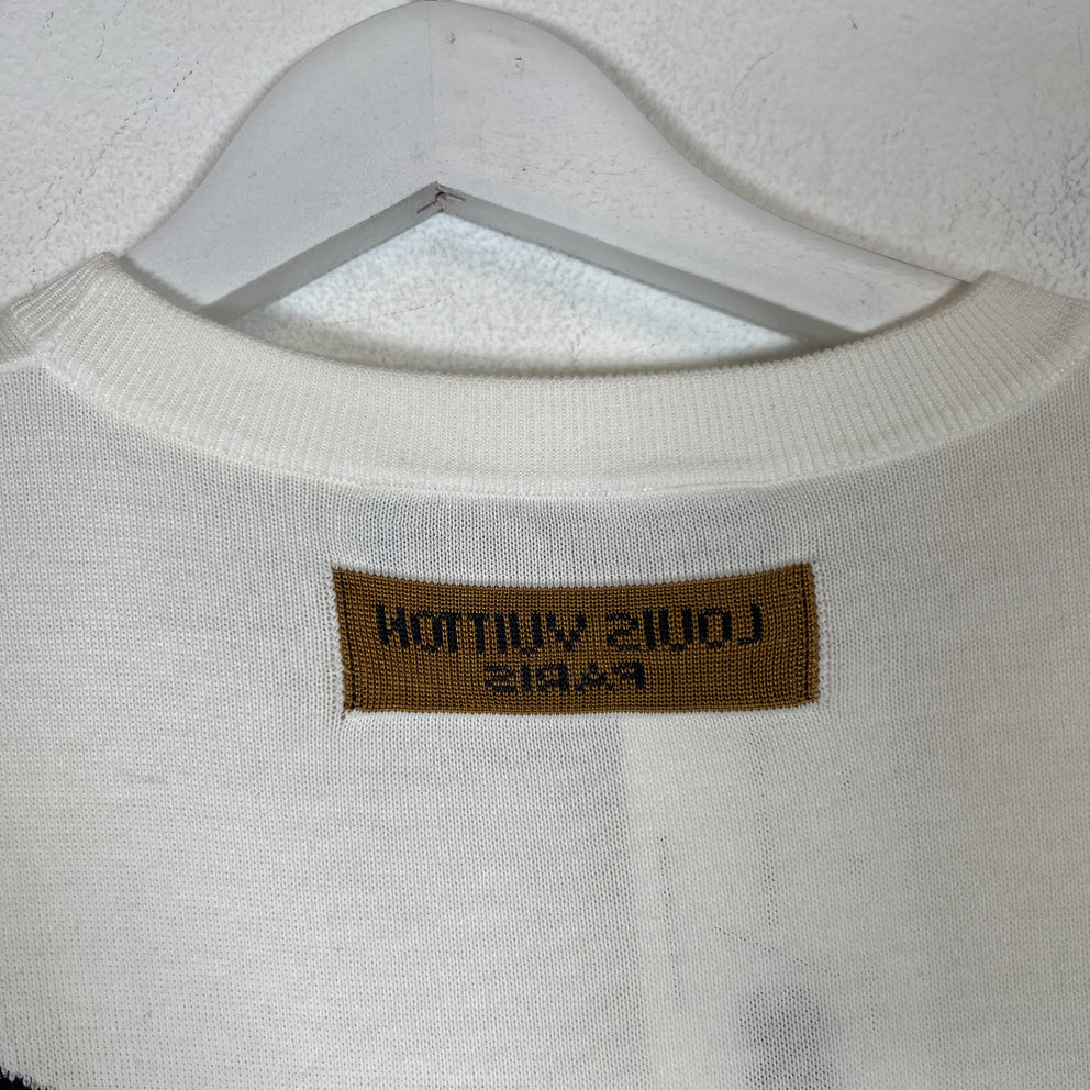 Louis Vuitton x Virgil Abloh White 'End Goal' Intarsia T-Shirt Size S