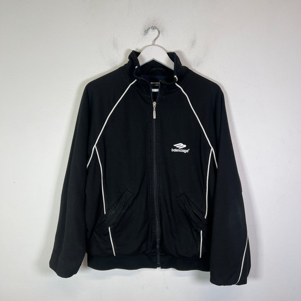 Balenciaga Black 3B Sports Icon Track Jacket Size 2